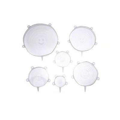 

6Pcs Kitchen Silicone Stretch Bowl Cover Food Fresh Keeping Vacuum Sealed Lid