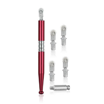 

Double Head Permanent Eyebrow Manual Tattoo Pen with 9mm Micro Needles Roller Tattoo Eyebrow Microblading Set
