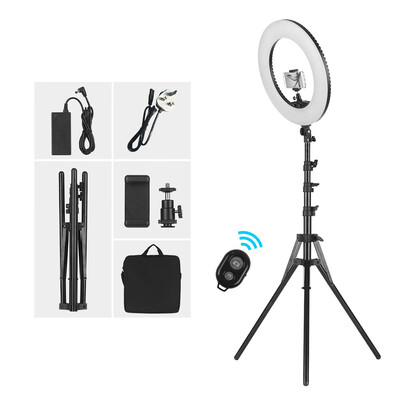 

18 Inch Dimmable SMD LED Ring Light Kit 48W Stepless Brightess Adjustment 3200K-5600K Lighting Ringlight with Tripod Stand Carryin