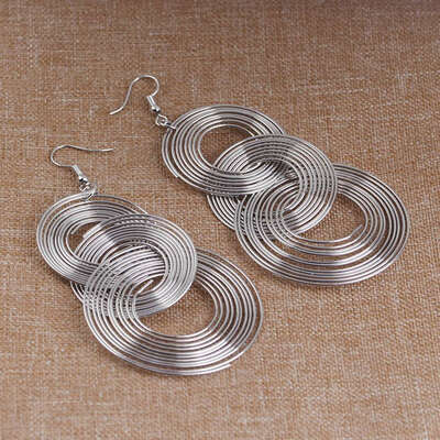 

1Pair Luxury New Arrival Hot Sale Gold Silver Europe Big Hoops Multi-Circle Women Girls Charming Hoop Earrings