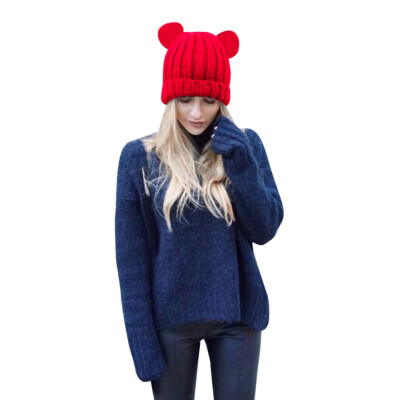 

Tailored Women Warm Crochet Winter Wool Knit Ski Beanie Skull Caps Hat Hairy Bulb