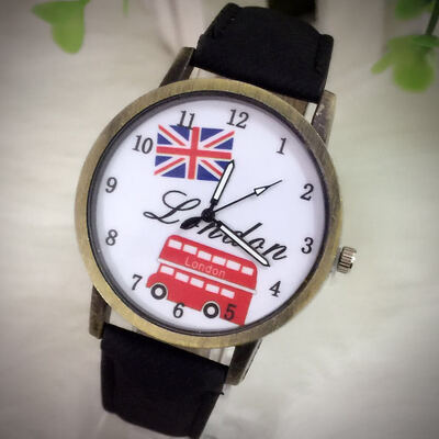 

Vintage bronze student watch men&women flag car number