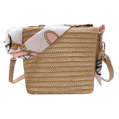 

Summer Holiday Women Girl Straw Beach Handbag Messenger Shoulder Bucket Bag