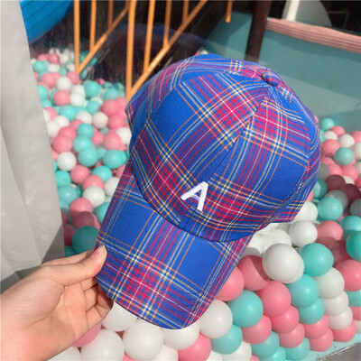 

Fashion Lattice Baseball Cap Korean Version 100 Sets Sunshade Cap Outdoor Sunscreen Cap Embroidered A Mens Duck Tongue Cap