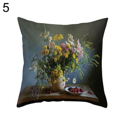 

Flower Vase Throw Pillow Case Cushion Cover Sofa Bedroom Car Cafe Office Decor