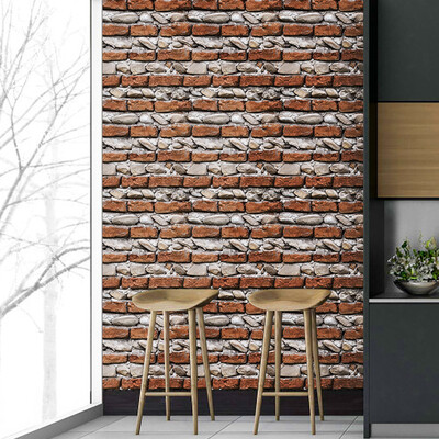 

Fashion Stone Brick Pattern Waterproof Self-adhesive Wallpaper
