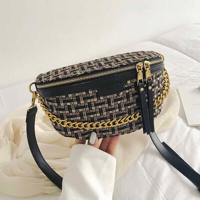 

Tailored Women 2019 New Pocket Fashion Chest Bag Woven Shoulder Bag Messenger Phone Bag