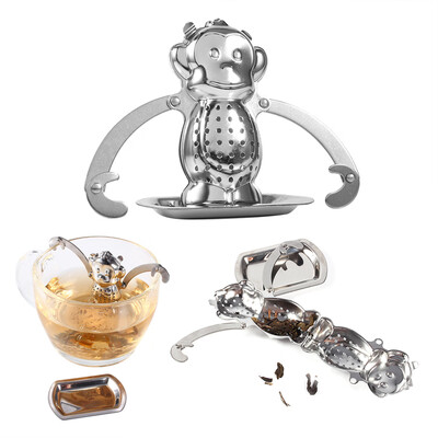 

Cute Stainless Steel Loose Tea Leaf Infuser Ball Strainer Filter Diffuser Herbal Spice MonkeyStainless Steel Tea BallTea Infuser