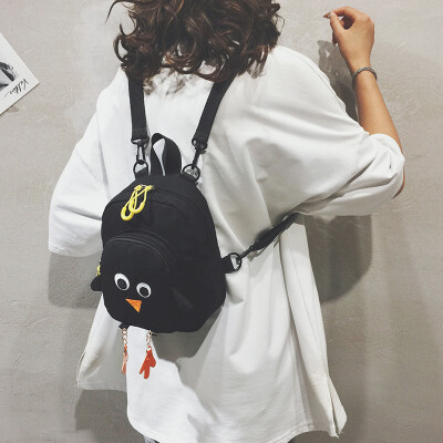 

Backpack female 2019 new Korean version of the wild Harajuku student bag cartoon childlike cute canvas mini backpack