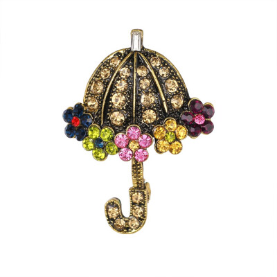 

Rhinestone Umbrella Brooch Decorative Garment Accessories Wedding Brooch