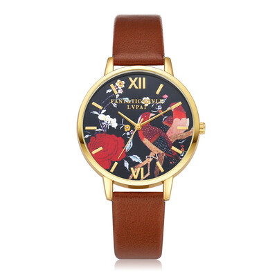 

Casual Women Watches Delicate Rose Scale Dial Ladies Quartz Wristwatch Fashion Leather Strap Clock Simple Zegarki Damskie