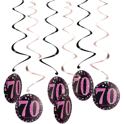 

FUNNYBUNNY 18 21 30 40 50 60 70th Birthday Party Spiral Ornaments Hanging Decoration Backdrop Curtain Wedding Backdrop