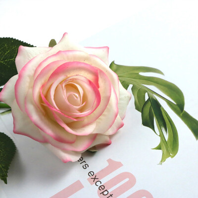 

Vintage Silk Rose Flower European Artificial Flowers Fall Vivid Peony Fake Leaf Wedding Home Party Decoration Silk Flower