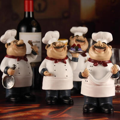 

Greensen 4pcs Resin Chef Figures Ornament Statue Model Crafts Decor Bar Coffee Shop Bar Ornament Chef Figures Statue