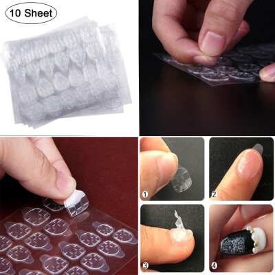 

〖Follure〗10 Sheets 240pcs Double-side Nail Glue Sticker False Nail Glue Jelly Gel Tape