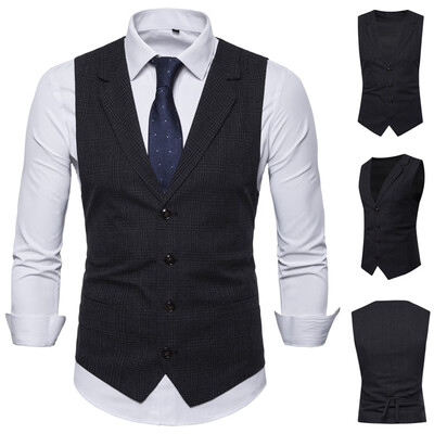 

Toponeto Mens Fashion Business Casual Wedding Waistcoat Tops Vest Jacket Top Coat