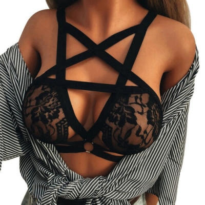 

Women Sexy Lingerie Lace Bandage Bralette Bustier Crop Top Bra T-shirt Vest Tank