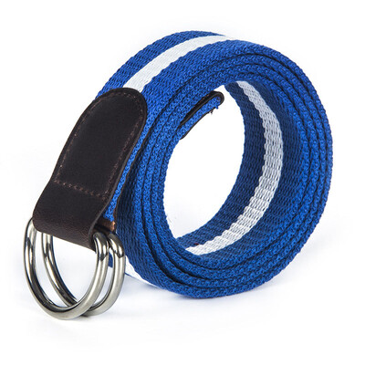 

Unisex canvas belt fashion stripe canvas Alloy Double ring buckle Men belt outdoor casual Men&Women cowboy pants belt