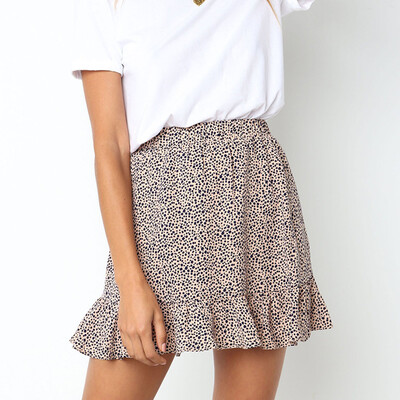 

Roseonmyhand Women Casual Retro High Waist Evening Party Short Print Skirt