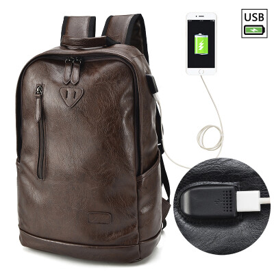 

Korean version of leisure shoulder bag mens fashion backpack PU bag for middle school students