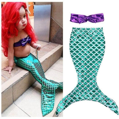 

Baby Girls Little Mermaid Tail Bikini Set Swimsuit Swimwear Bathing Suit Costume