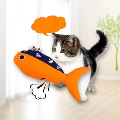 

Pet Cat Sea Fish Squeak Toy With Catnip Cute Sharp Dipterus Chew Toys For Kitten Pet Interactive Squeaker Pet Cat Dog Accessorie