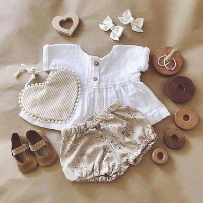 

US Toddler Baby Kids Girl Summer Clothes Tutu Tops ShirtFloral Shorts Outfits