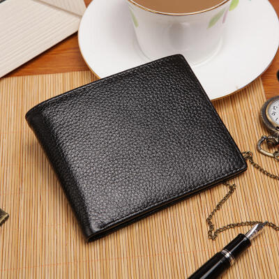 

Leather Mens Wallet Top Cow Leather Short Wallet Coin Purse Folding Wallet For Men