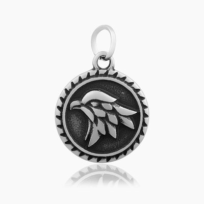 

Flat Round with Eagle 316 Stainless Steel Pendants Antique Silver 21x18x3mm Hole 5mm