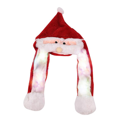 

Gobestart Magic Santa Claus Hat Party Pinch Ears Move Funny Ears Will Move LED Light Cap