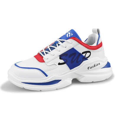 

Breathable sports shoes mens trend thick-bottom mesh running shoes casual sports