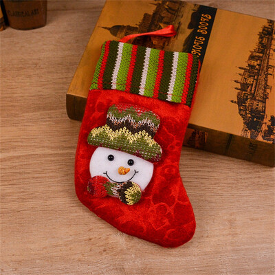 

Gobestart Christmas gift Christmas Stocking Mini Sock Santa Claus Candy Gift Bag Xmas