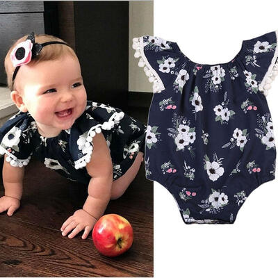 

1PCS Fashion Toddler Kids Girls Tops Romper Sunsuit Jumpsuit Floral Clothes