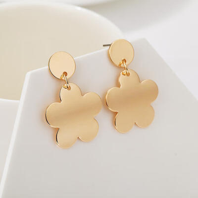 

Korean Trendy Round Earrings Cute Metal Five-leaf Flower Dangle Drop Earrings For Women Earings Fashion Jewelry 2019 Oorbellen