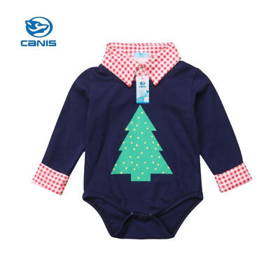 

Newborn Kids Baby Boy Christmas Romper Cute Long Sleeve Rompers Clothes Outfits