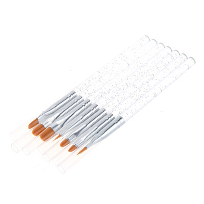 

〖Follure〗7x Nail Art UV Gel Painting Drawing Brushes Acrylic Flat Brush Set Professional