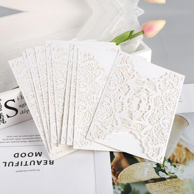 

New Hot White 10pcs Vertical Laser Cut Butterfly Invitations Cards Kits for Wedding Bridal Shower Birthday Anniversary Party