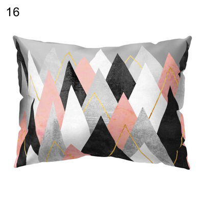 

Colorful Triangle Print Pillow Case Sofa Waist Throw Cushion Cover Home Decor