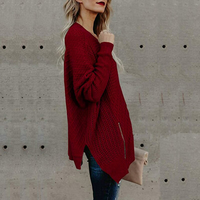 

Nomeni Women Casual Solid Long Sleeve Pullover Loose Sweater Jumper Tops Knitwear