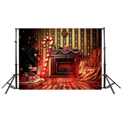 

〖Follure〗Christmas Backdrops Vinyl 5x3FT Fireplace Background Photography Studio