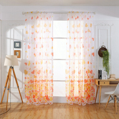 

Polyester Bright Flower Pattern Vines Leaves Tulle Door Window Curtains Drape Panel Sheer Scarf Valances Senior