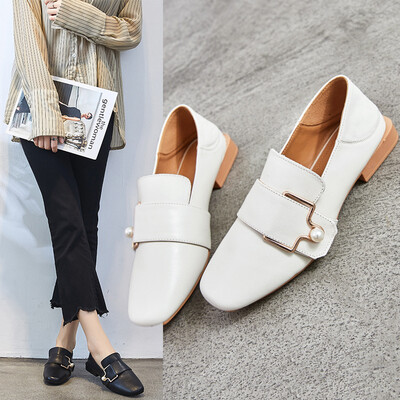 

New flat bottom leather single shoes ladies small leather shoes professional leisure shallow mouth