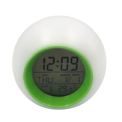 

LED Digital Display Temperature 7 Color Light Nightlight Kids Alarm Clock