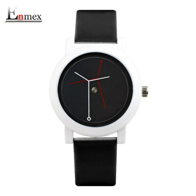 

Enmex creative design of branch concept chic watch simple white two-needle watch during Valentines Day gift translation