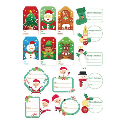 

Christmas Gift Tag Stickers Diy Decorative Sticker Self Adhesive Presents Labels Decals