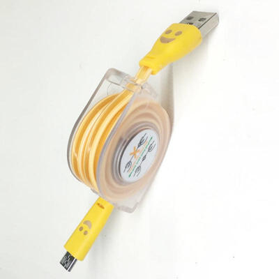 

Micro USB Cable 33ft Retractable Android Data Cable With Luminous Smiling Face For Samsung Nexus Kindle HTC LG Sony -1m