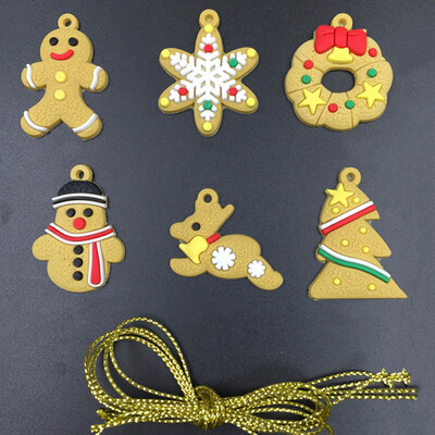 

Christmas Tree Ornaments Gingerbread Man Elk Snowman Pendant Xmas Decor