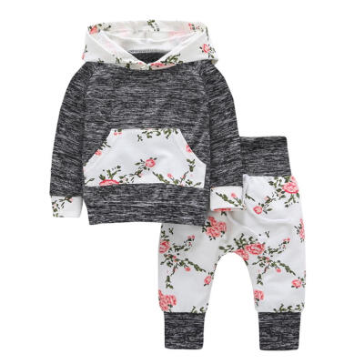 

Fashion Toddler Kids Long Sleeve Hoodies Pants 2pcs Cotton Clothes Set Suit