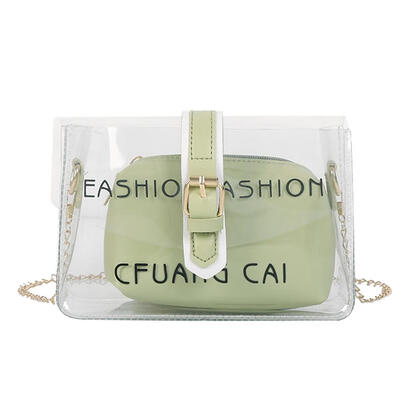 

2pcsset Clear Chain Crossbody Clutch Women Shoulder Messenger Handbags