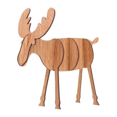 

diy wooden christmas elk Deer Decorations Xmas Tree Hanging Ornaments Pendant Gift christmas home decoration